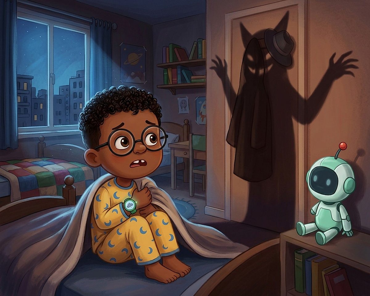 Bedtime: the power goes off and a big shadow appears on the wall